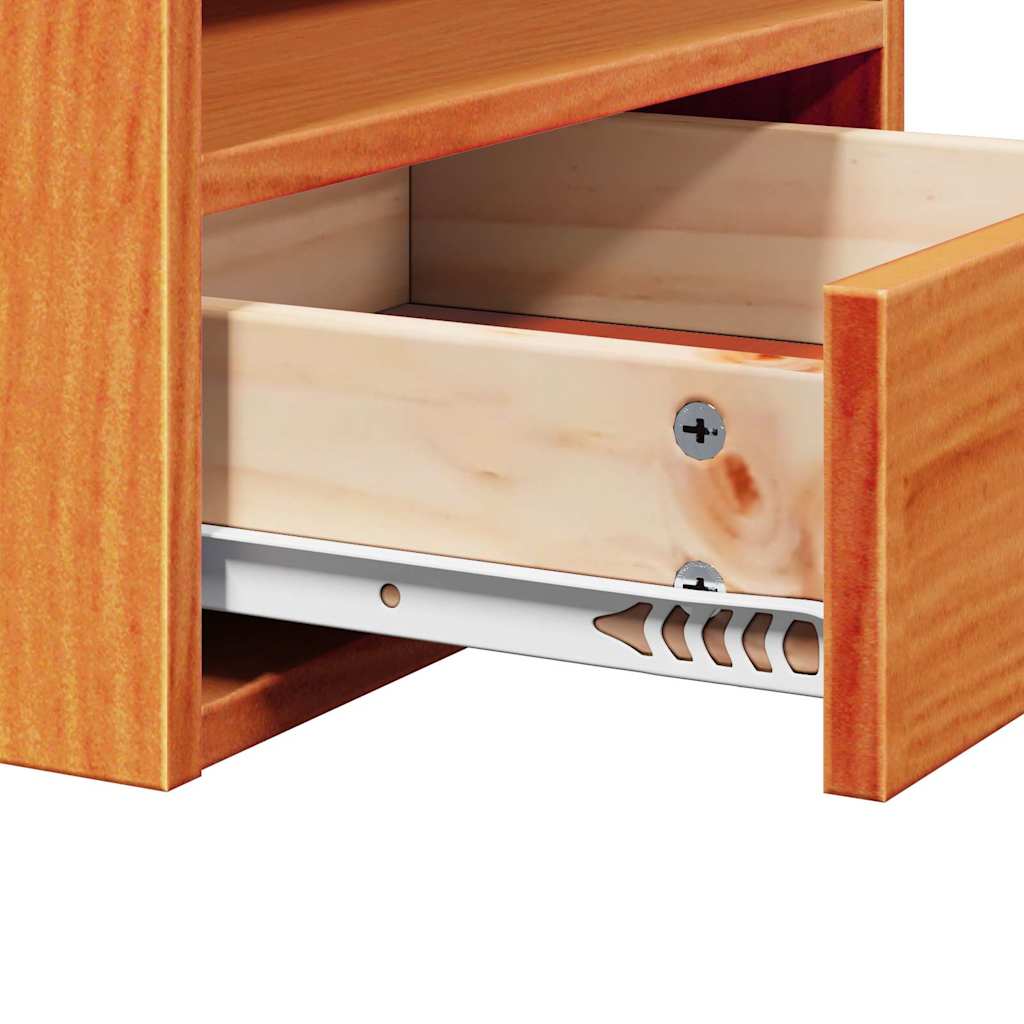 Bedside Table Wax Brown 38 x 36 x 29.5 cm Solid pine wood