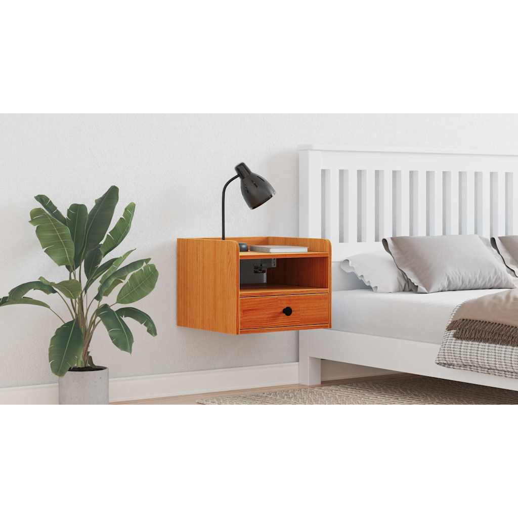 Bedside Table Wax Brown 38 x 36 x 29.5 cm Solid pine wood