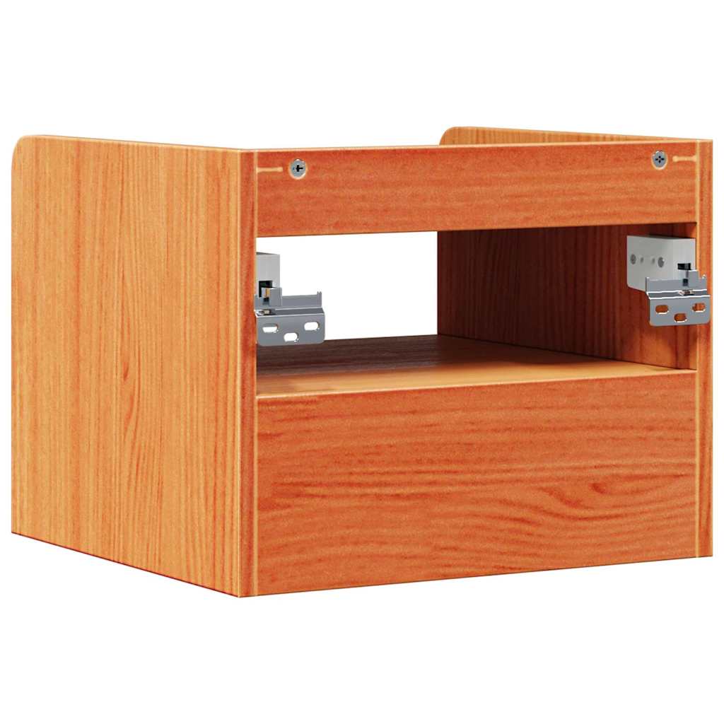 Bedside Table Wax Brown 38 x 36 x 29.5 cm Solid pine wood