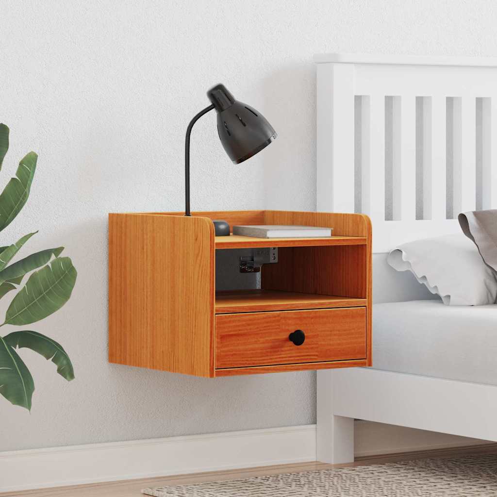 Bedside Table 2 pcs Wax Brown 38 x 36 x 29.5 cm Solid pine wood