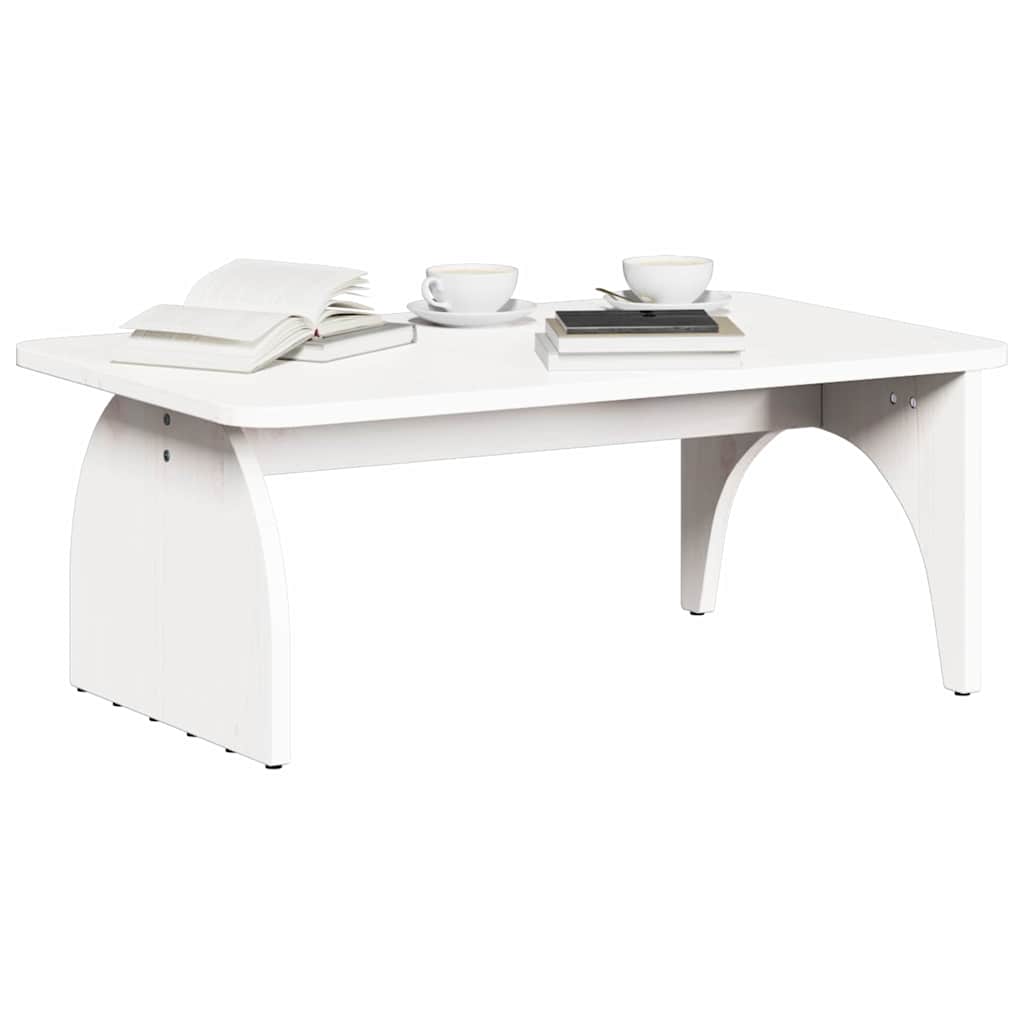 Coffee Table White 80 x 50 x 31 cm Solid pine wood
