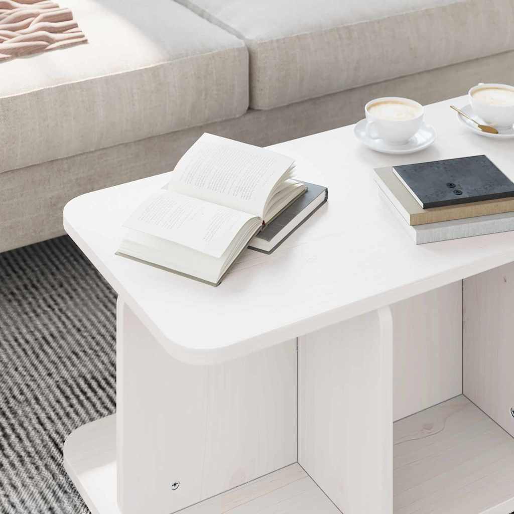 Coffee Table White 80 x 39.5 x 33.5 cm Solid pine wood