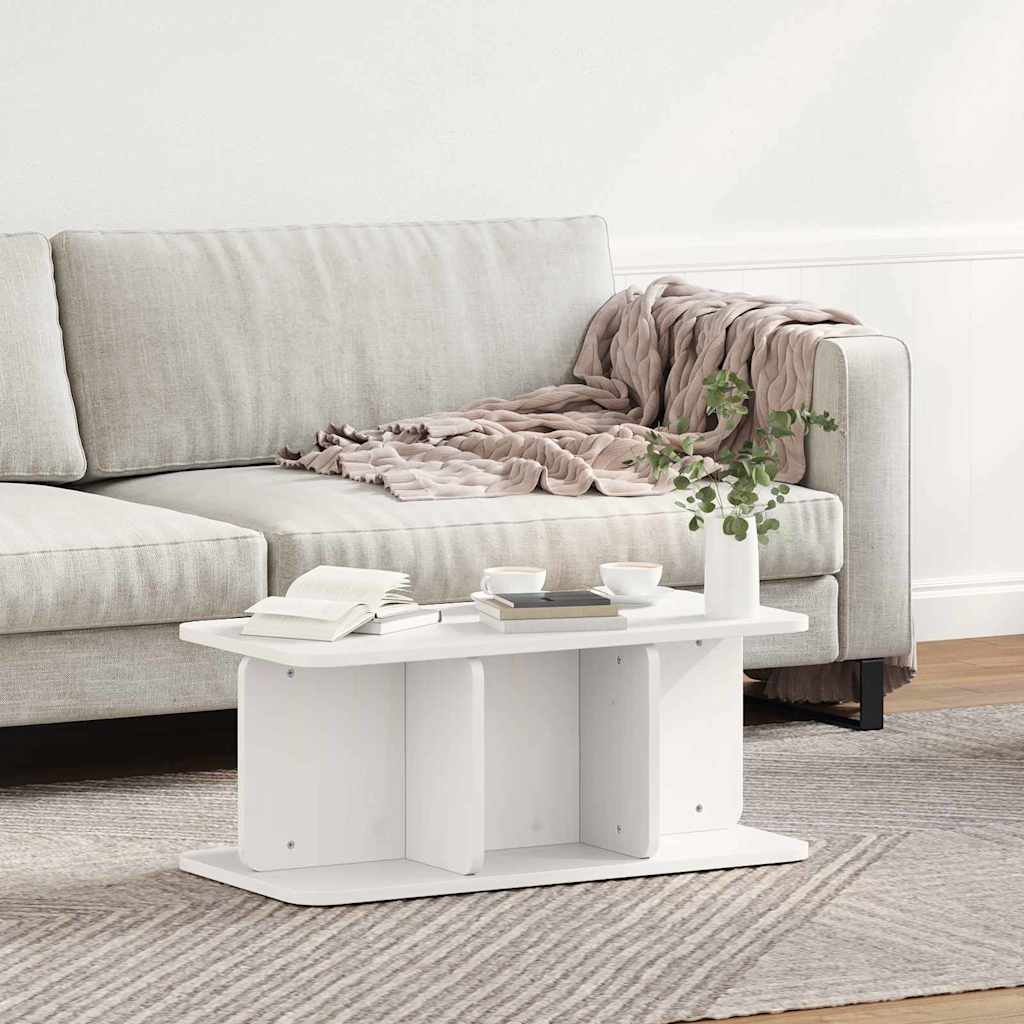 Coffee Table White 80 x 39.5 x 33.5 cm Solid pine wood