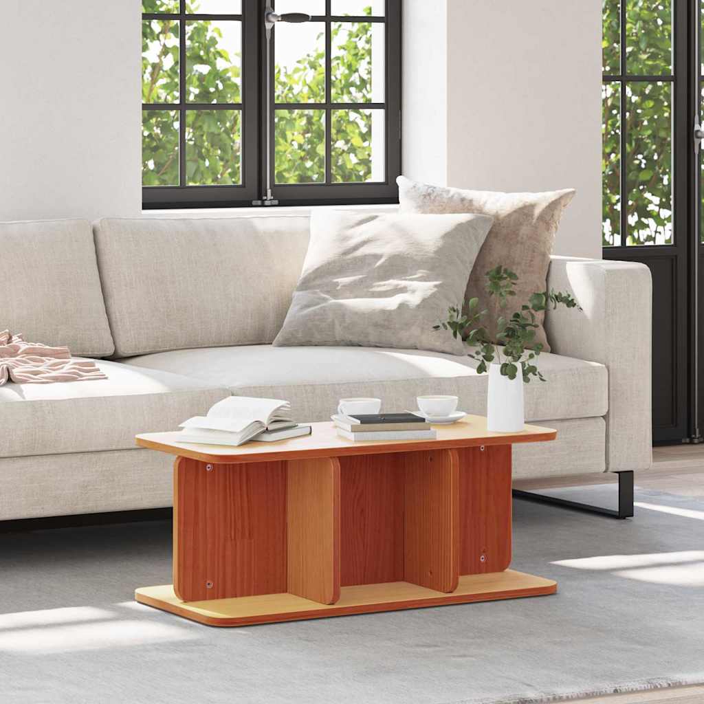 Coffee Table Wax Brown 80 x 39.5 x 33.5 cm Solid pine wood