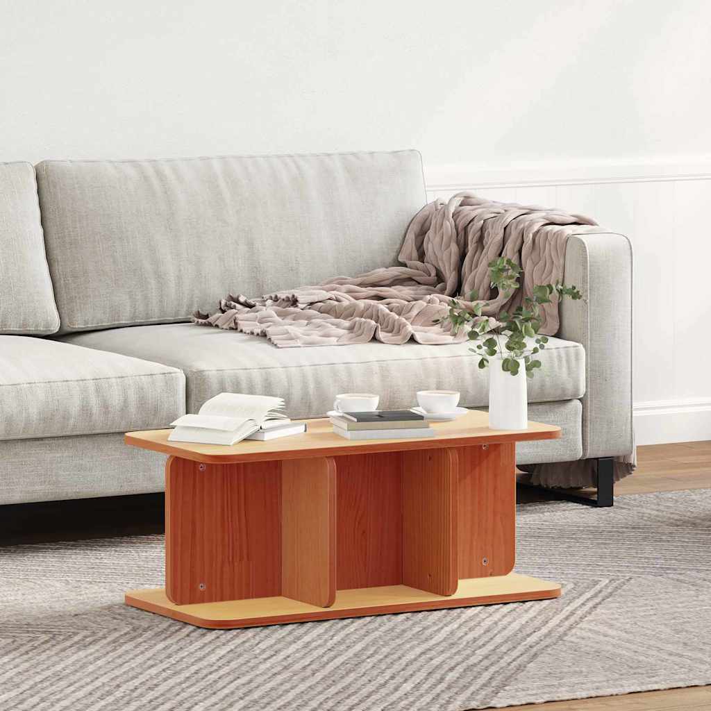 Coffee Table Wax Brown 80 x 39.5 x 33.5 cm Solid pine wood