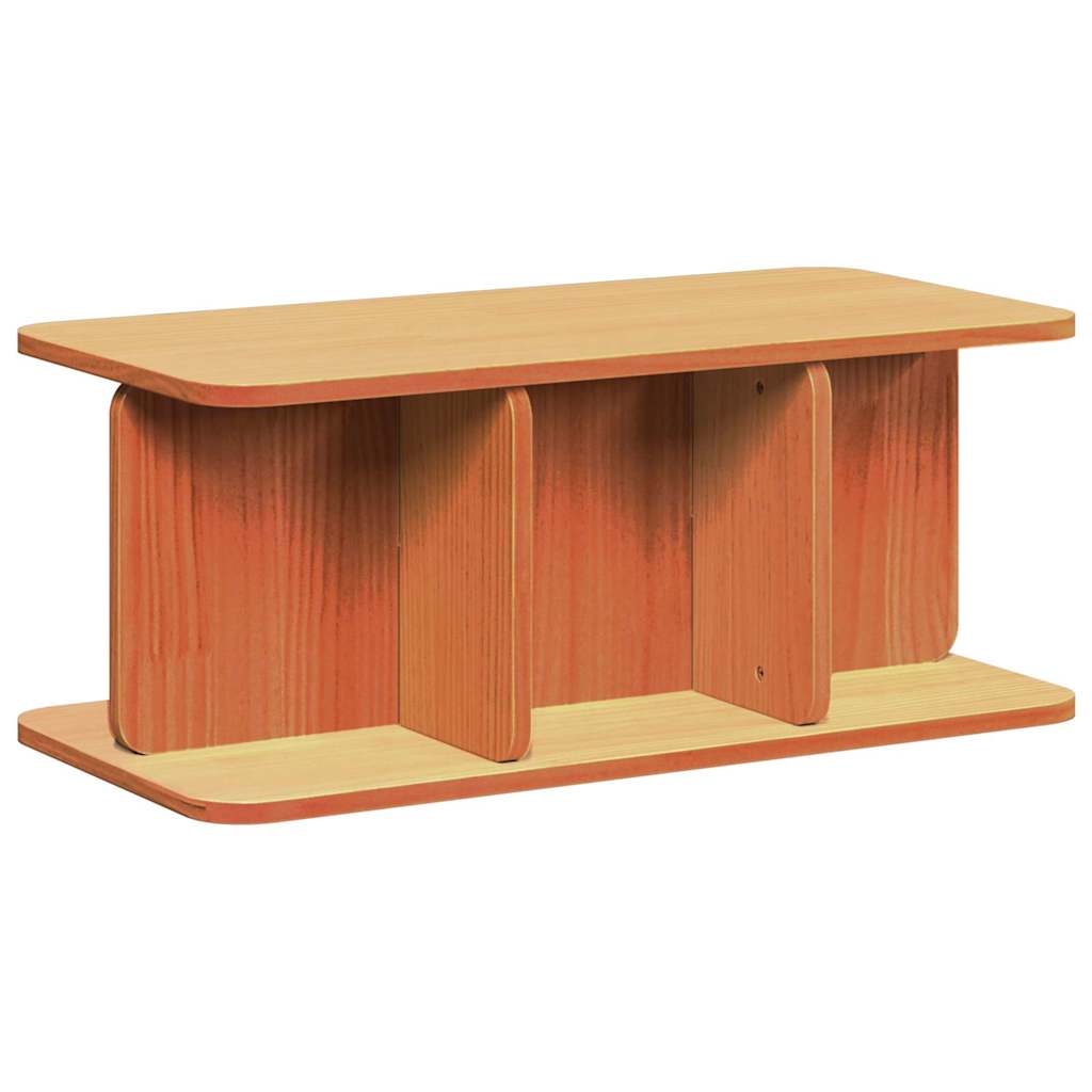 Coffee Table Wax Brown 80 x 39.5 x 33.5 cm Solid pine wood