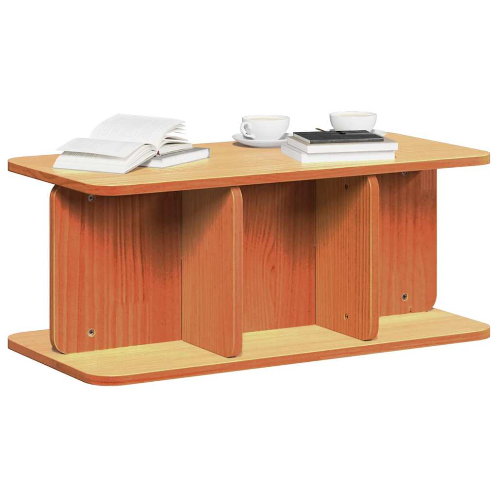 Coffee Table Wax Brown 80 x 39.5 x 33.5 cm Solid pine wood