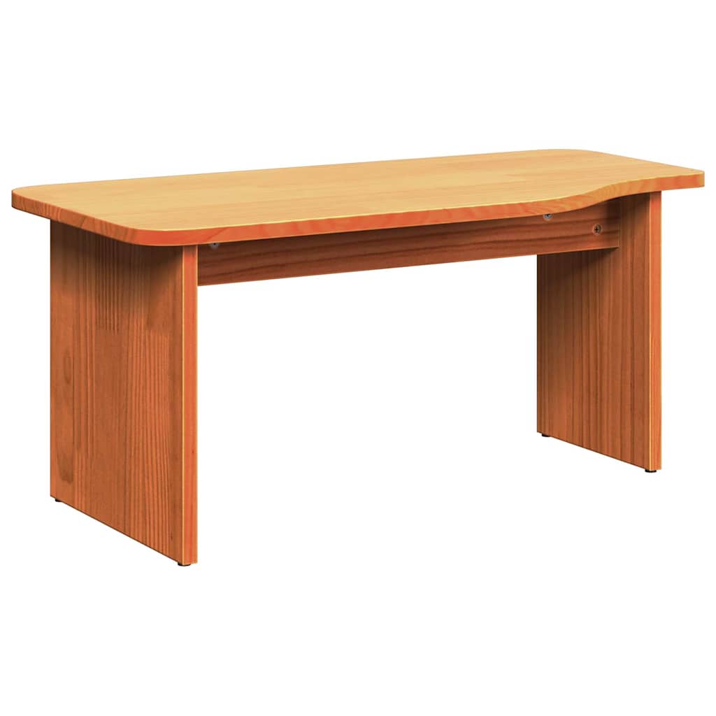 Coffee Table 2 pcs Wax Brown Solid pine wood