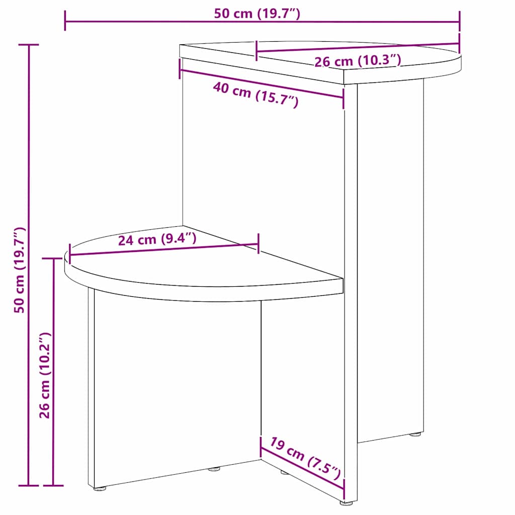 Coffee Table Natural 50 x 40 x 50 cm Solid pine wood