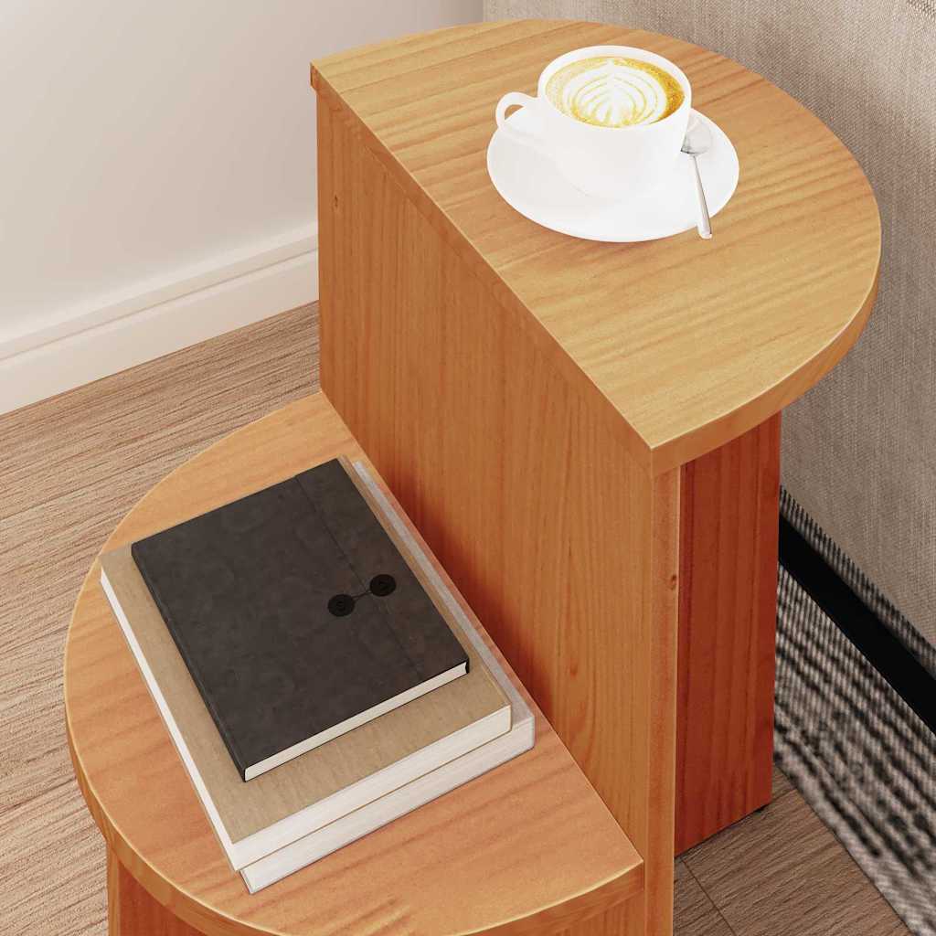 Coffee Table Wax Brown 50 x 40 x 50 cm Solid pine wood