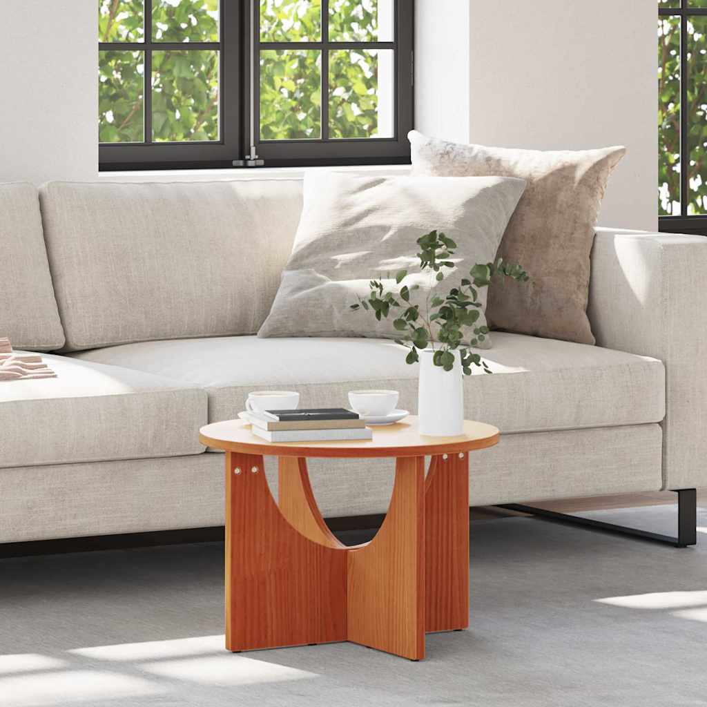Coffee Table Wax Brown 50 x 50 x 35 cm Solid pine wood