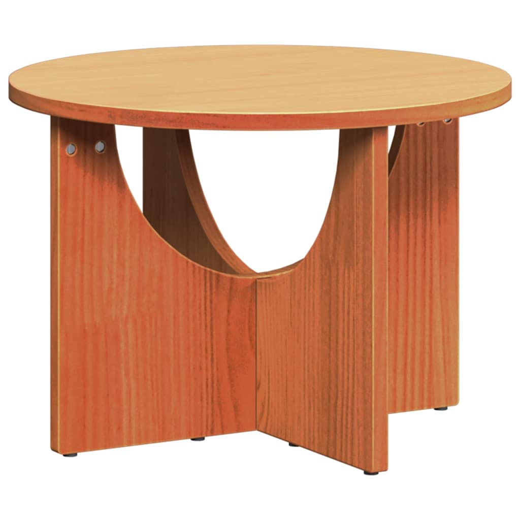 Coffee Table Wax Brown 50 x 50 x 35 cm Solid pine wood
