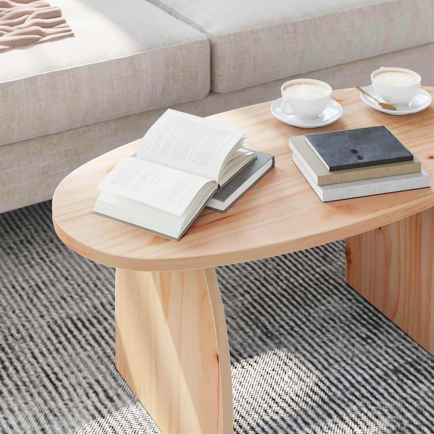 Coffee Table Brown 80 x 40 x 35 cm Solid Pine Wood