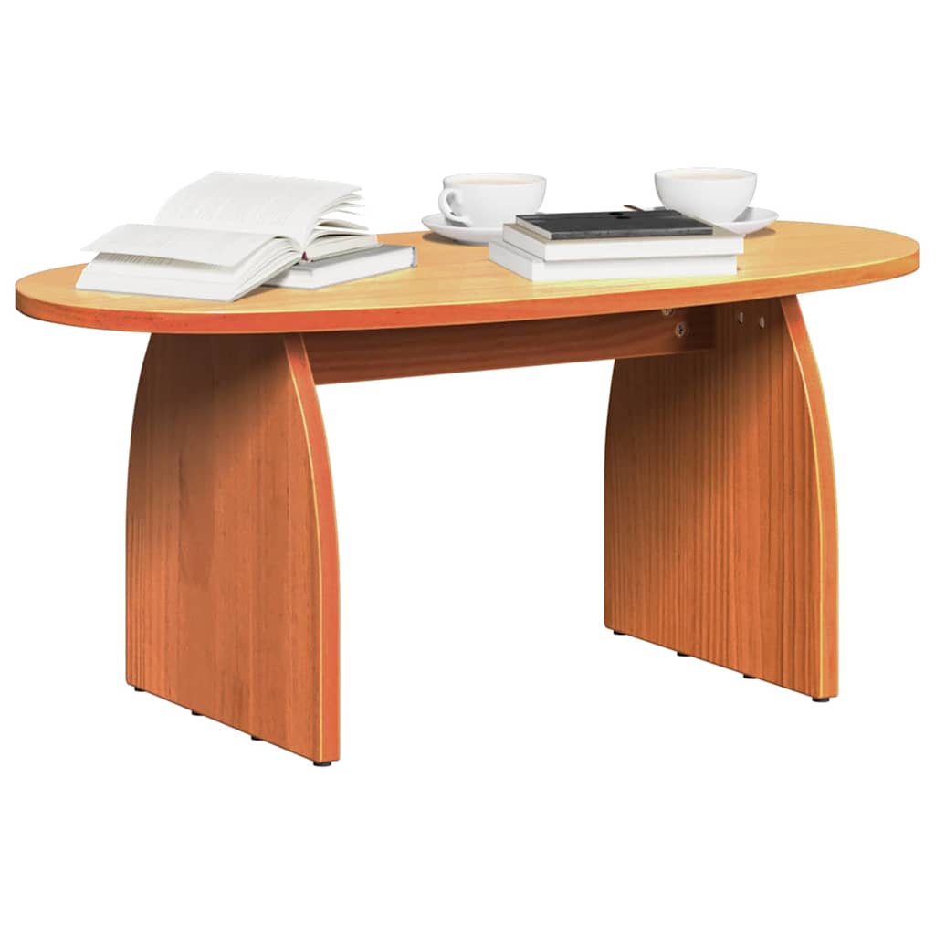 Coffee Table Wax Brown 80 x 40 x 35 cm Solid Pine Wood