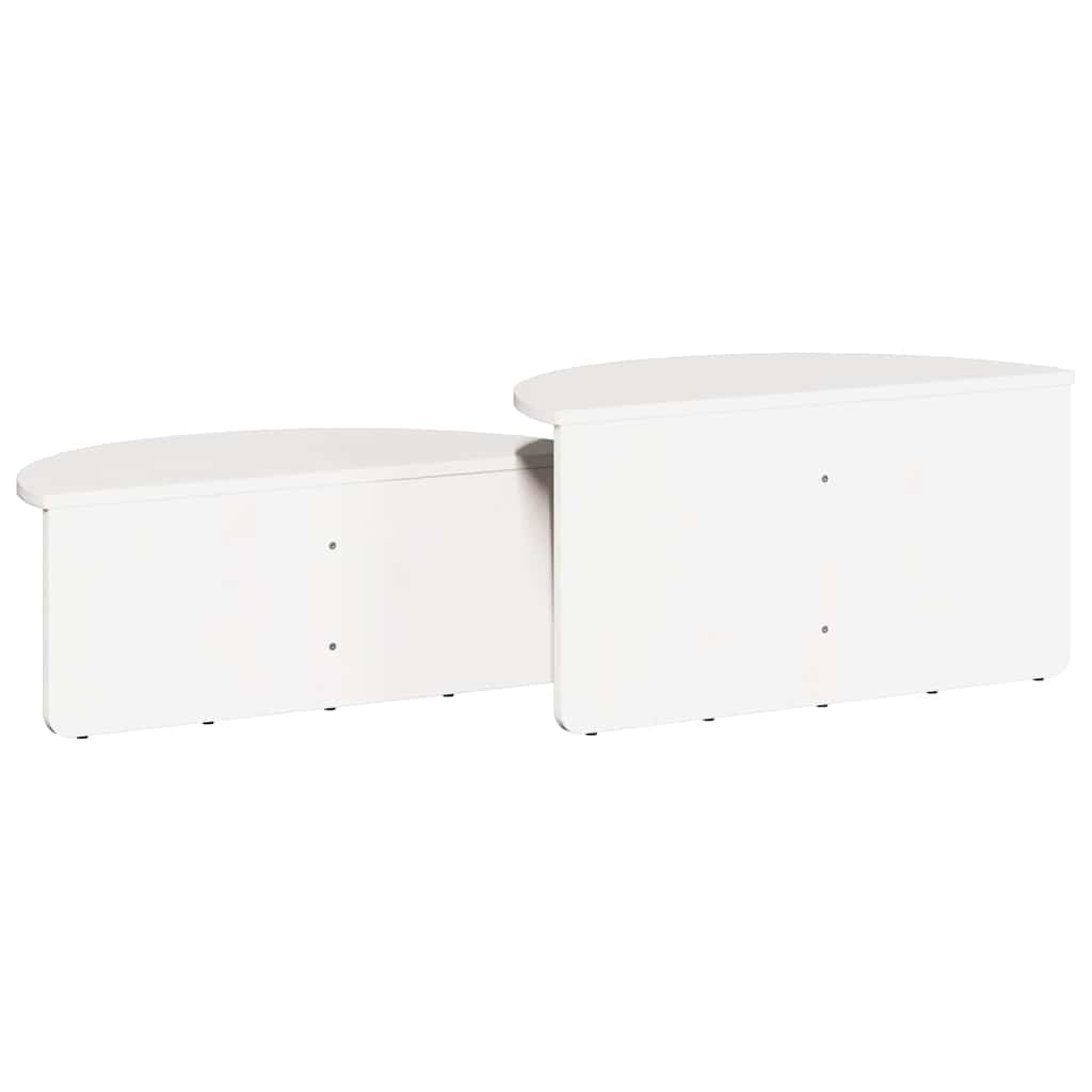 Coffee Table 2 pcs White Solid pine wood