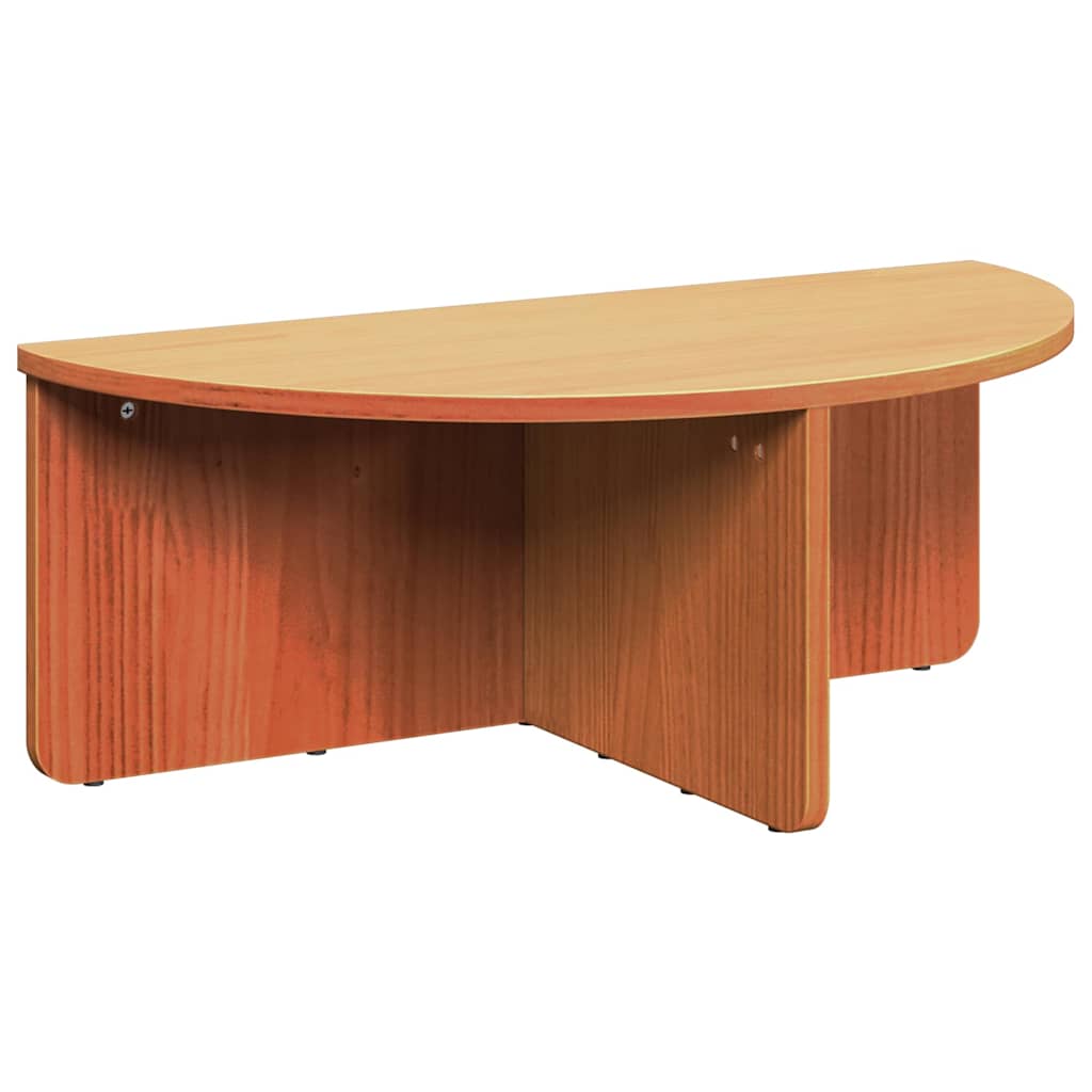 Coffee Table 2 pcs Wax Brown Solid pine wood