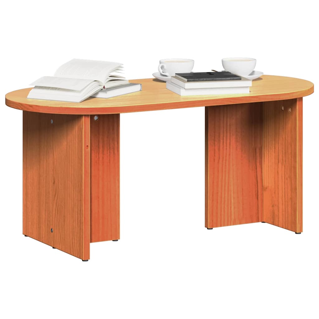 Coffee Table Wax Brown 80 x 39.5 x 35 cm Solid Pine wood