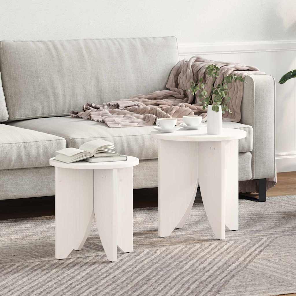 Coffee Table 2 pcs White