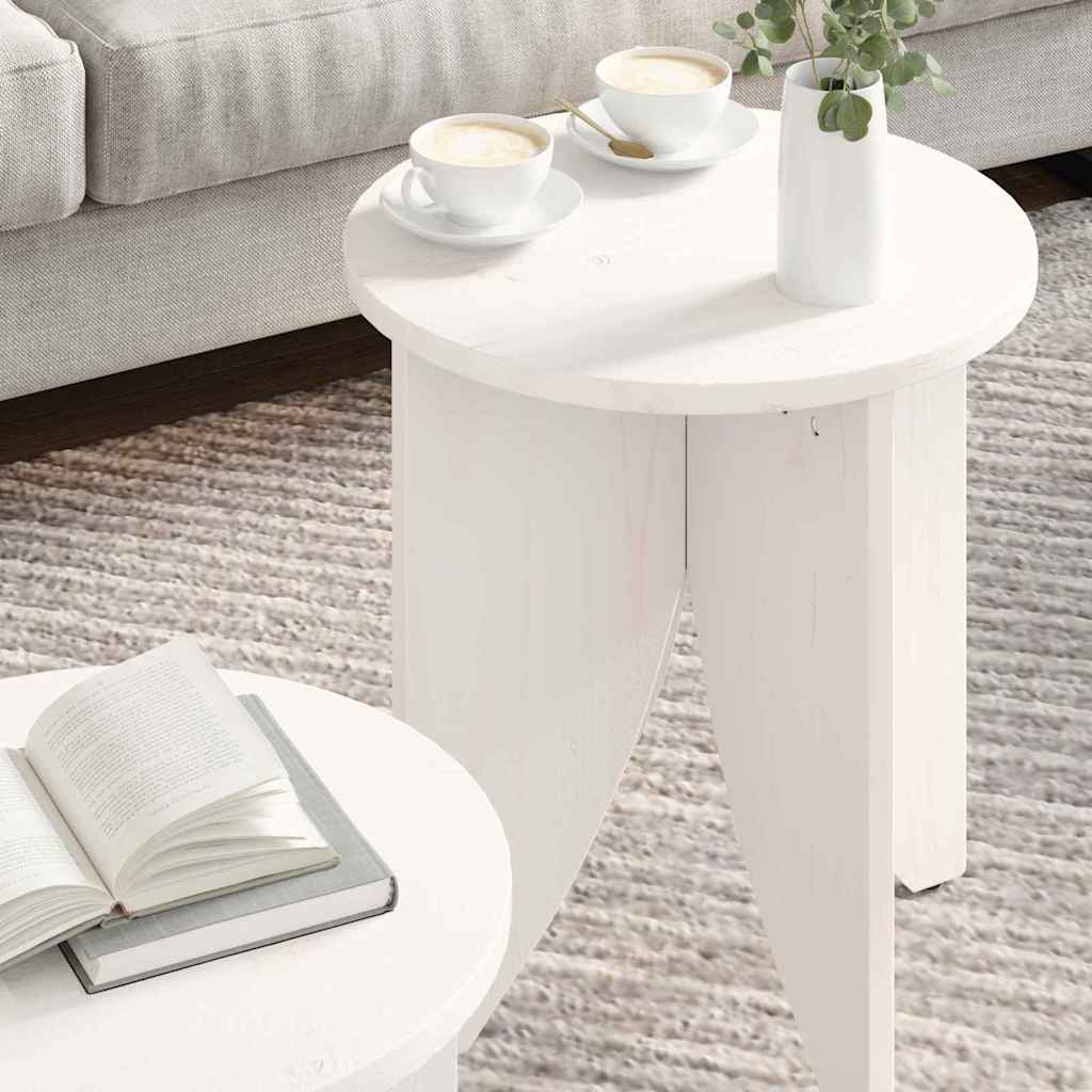 Coffee Table 2 pcs White