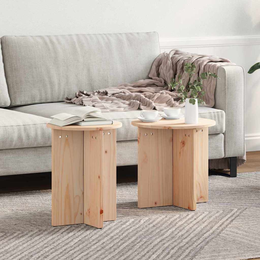 Coffee Table 2 pcs Natural