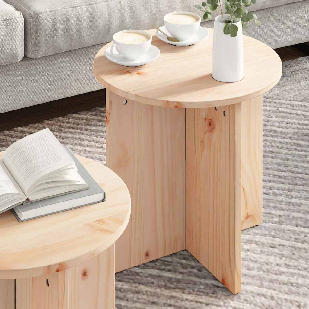 Coffee Table 2 pcs Natural