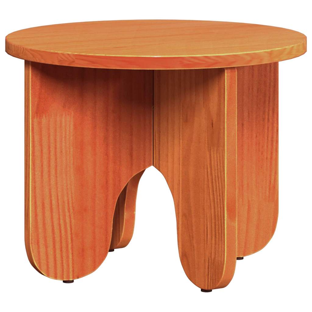 Coffee Table 2 pcs Wax Brown Solid Pine wood