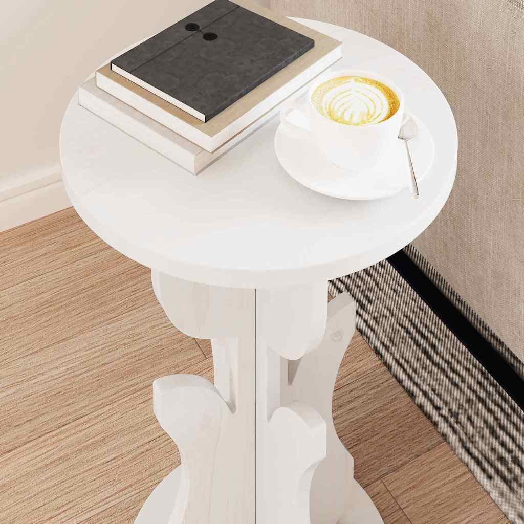 Coffee Table White 39.5 x 39.5 x 53.5 cm Solid pine wood