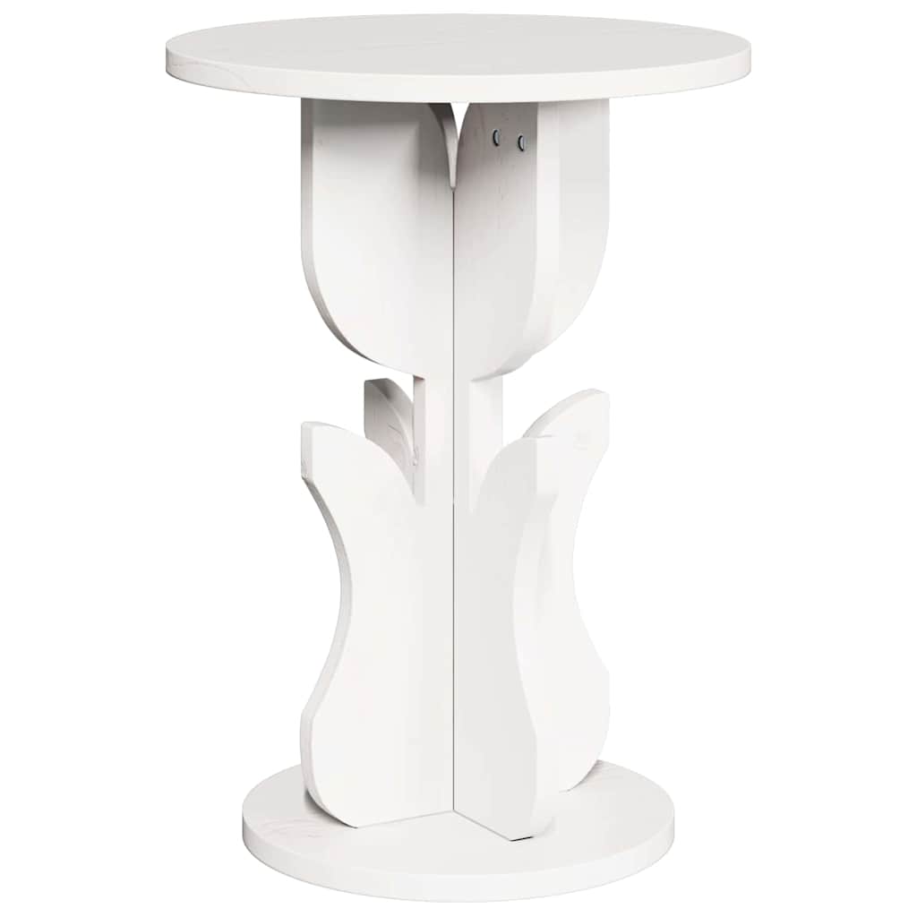 Coffee Table White 39.5 x 39.5 x 53.5 cm Solid pine wood