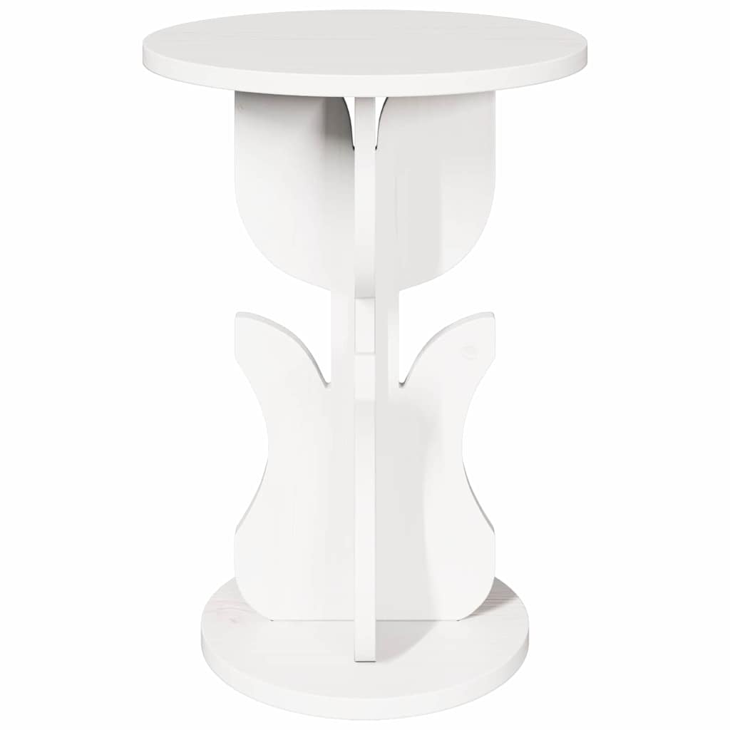 Coffee Table White 39.5 x 39.5 x 53.5 cm Solid pine wood
