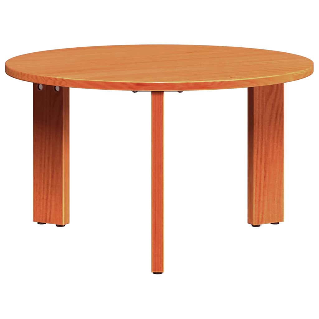 Coffee Table 2 pcs Wax Brown Solid Pine wood