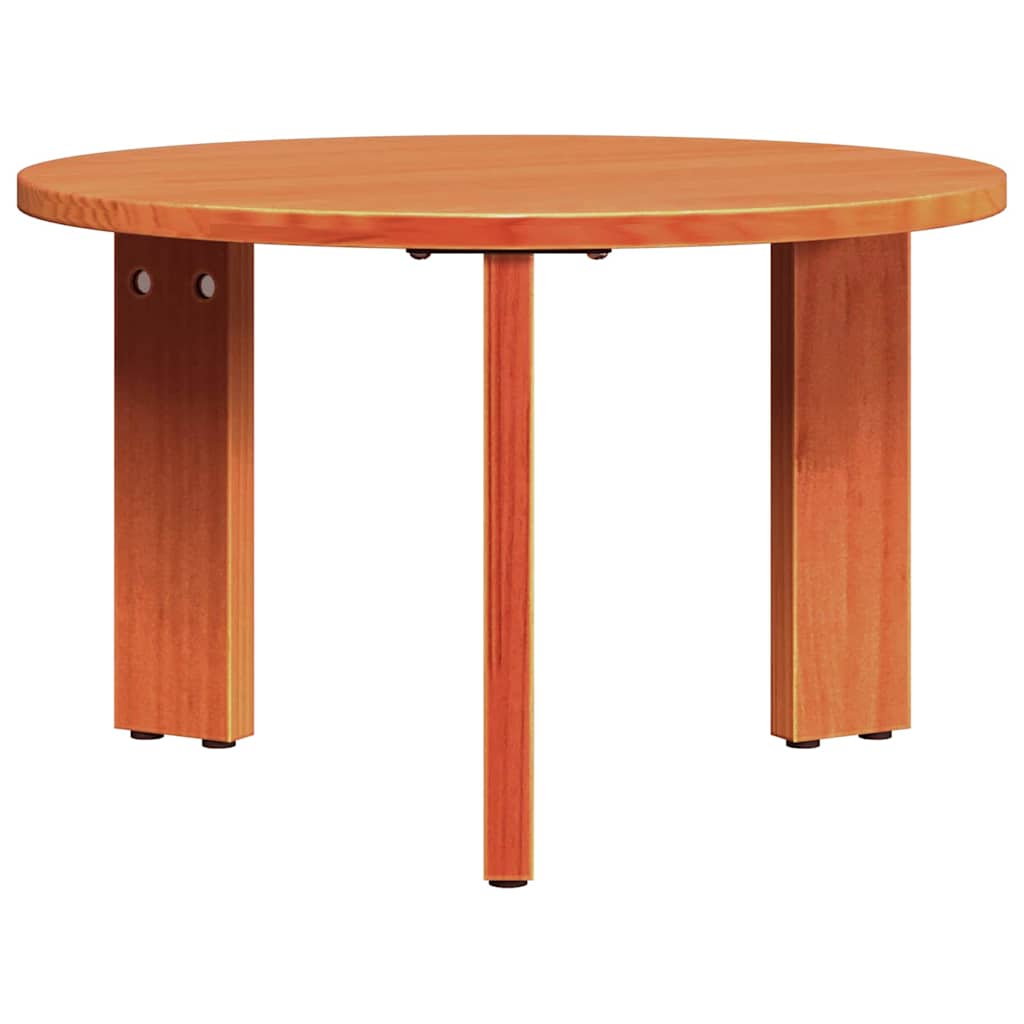 Coffee Table 2 pcs Wax Brown Solid Pine wood