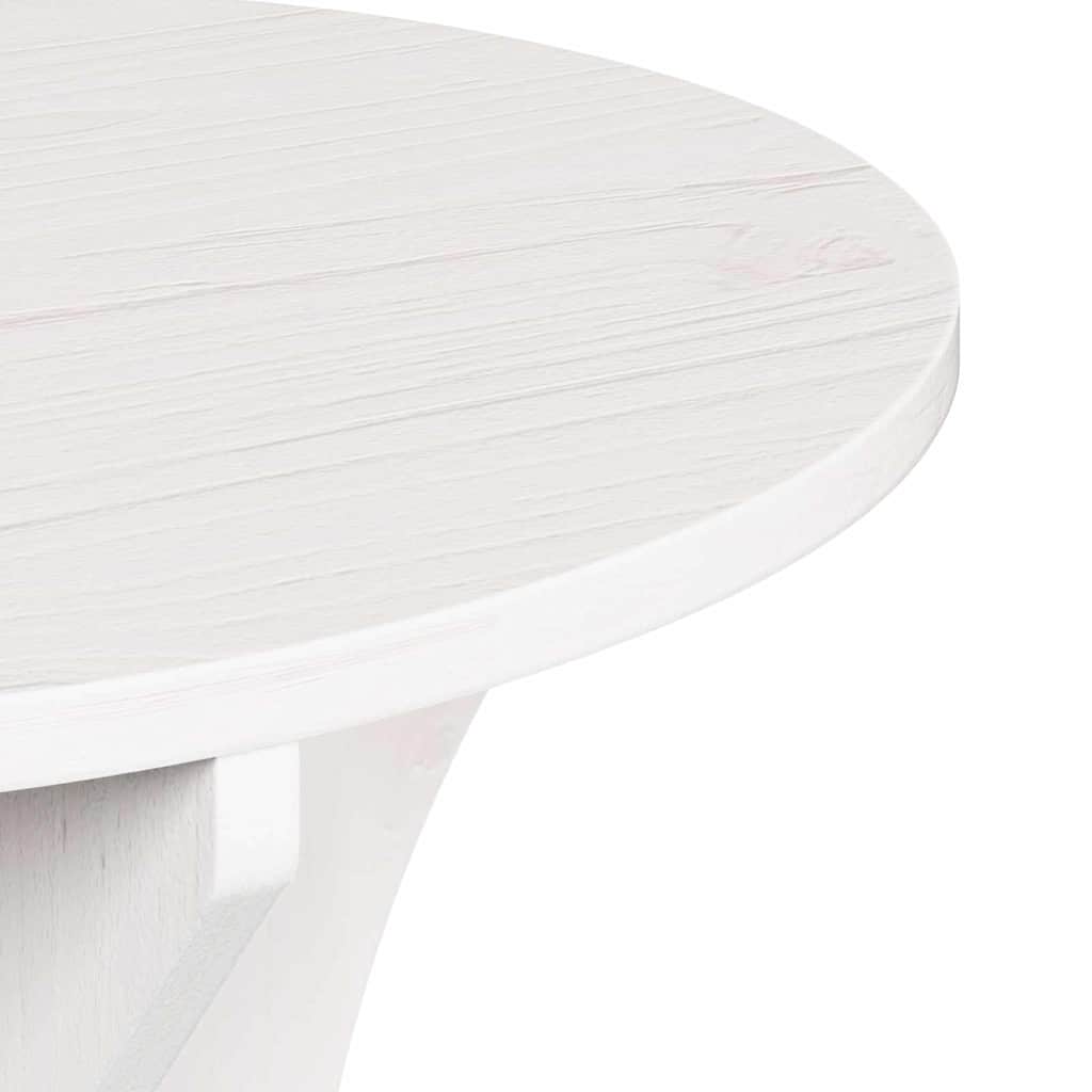 Coffee Table 2 pcs White Solid pine wood