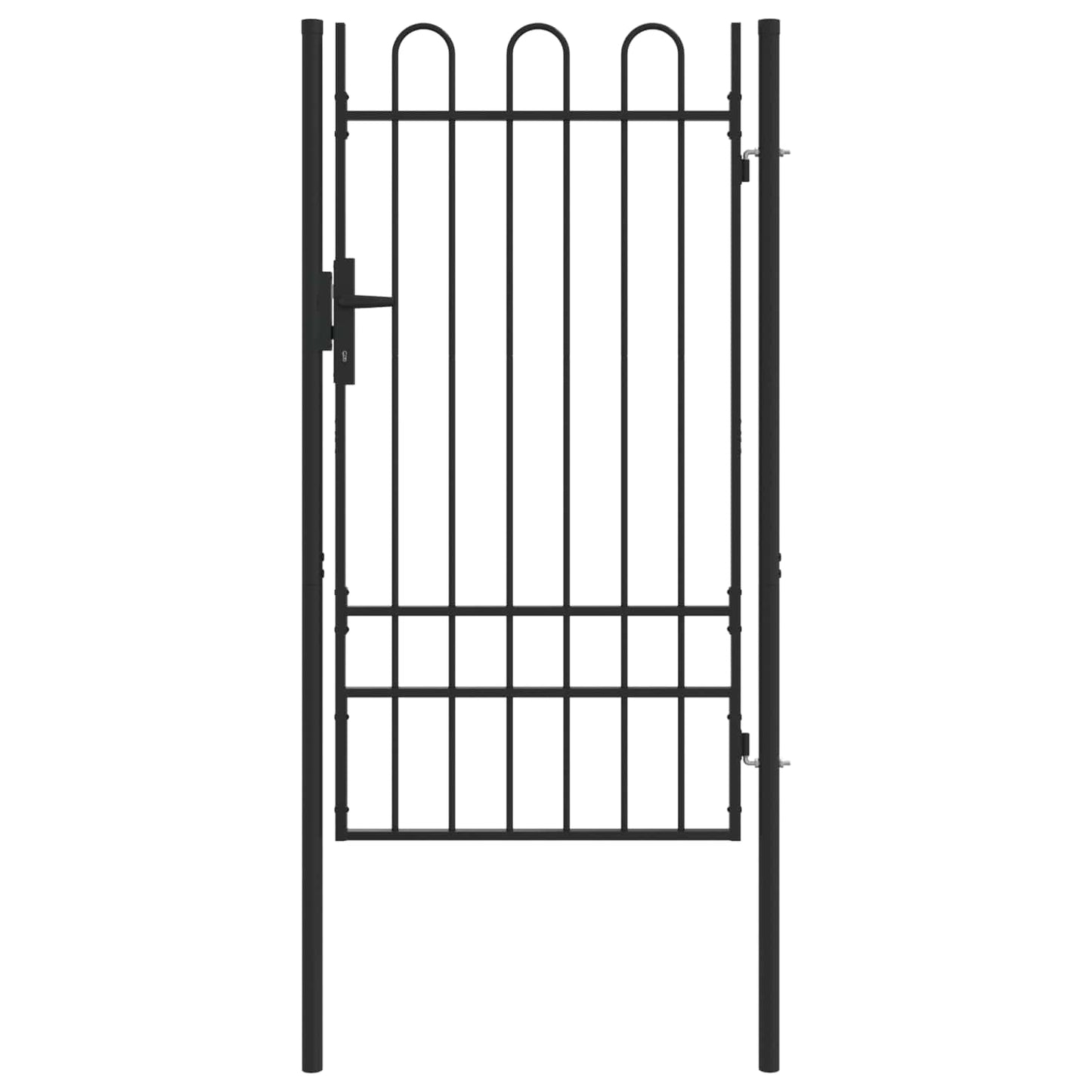 Fence Gate BOXTEL 103 x 225 cm Powder-Coated Steel Grey