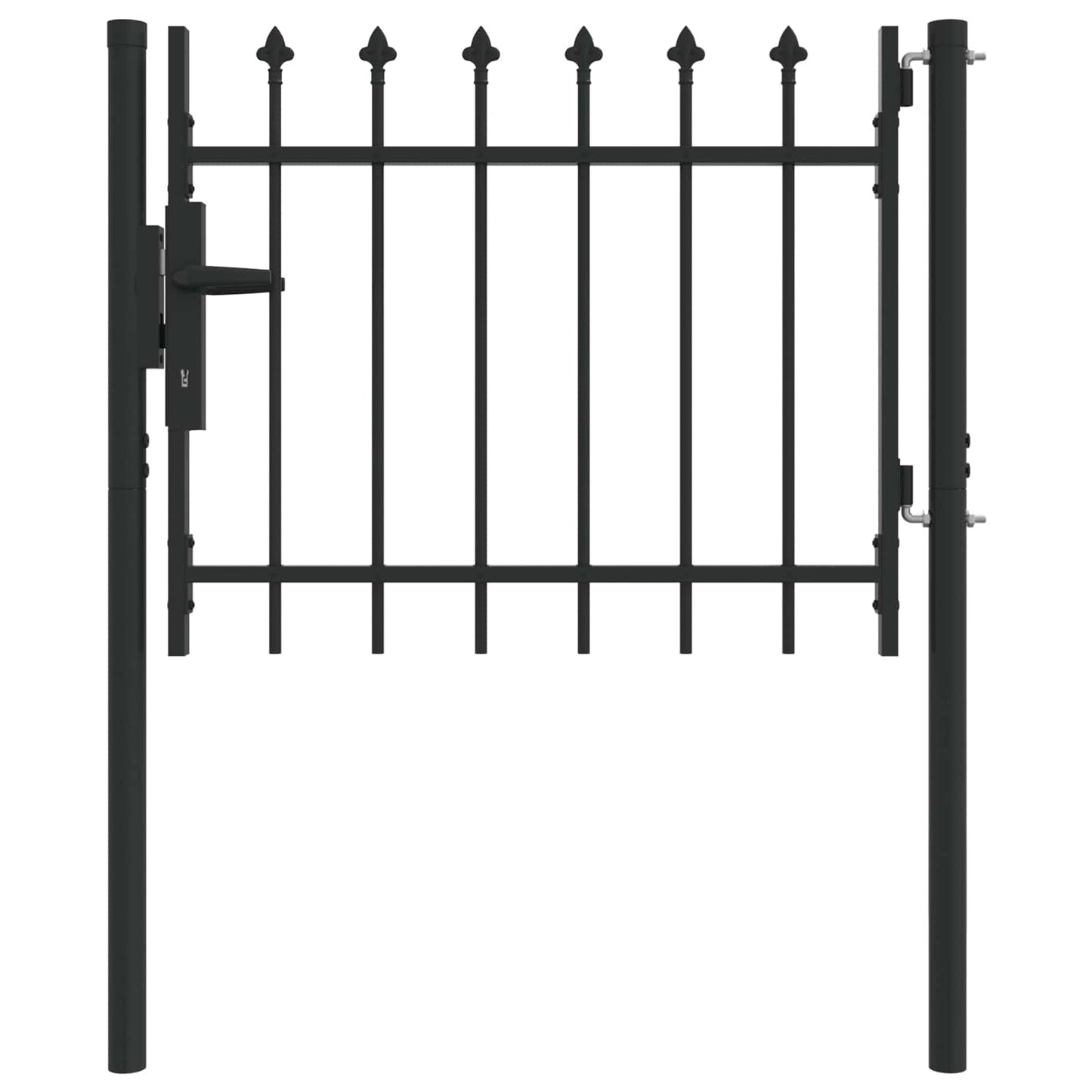 Fence Gate BOXTEL 103 x 124.5 cm Powder-Coated Steel Grey