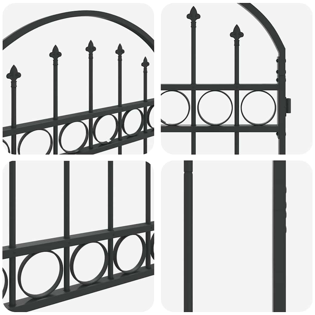 Fence Post ASSEN 200 x 88 x 14 cm Steel Grey Lockable