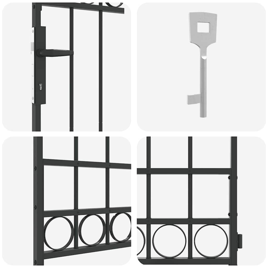 Fence Post ASSEN 200 x 88 x 14 cm Steel Grey Lockable