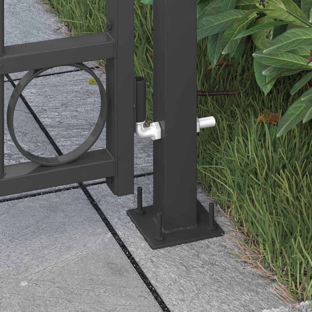 Fence Post ASSEN 200 x 88 x 14 cm Steel Grey Lockable