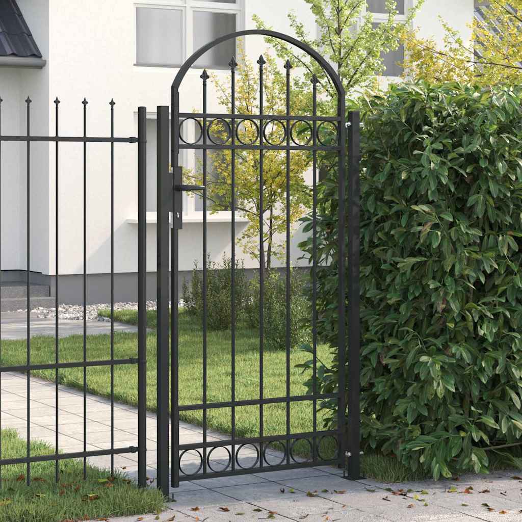 Fence Post ASSEN 200 x 88 x 14 cm Steel Grey Lockable