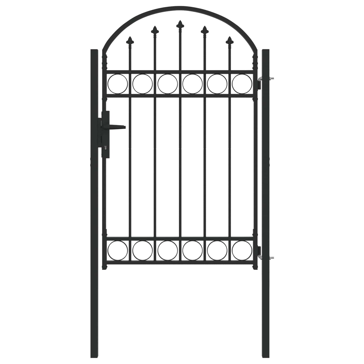 Fence Gate ASSEN 100 x 150 cm Powder-Coated Steel Grey Lockable