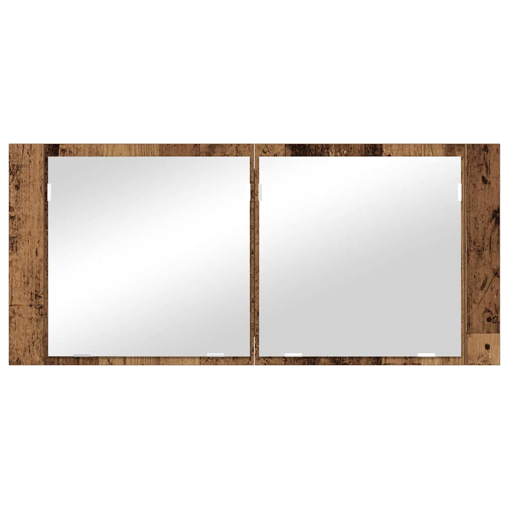 vidaXL LED Mirror Cabinet Old wood 100 x 12 x 45 cm Engineered Wood