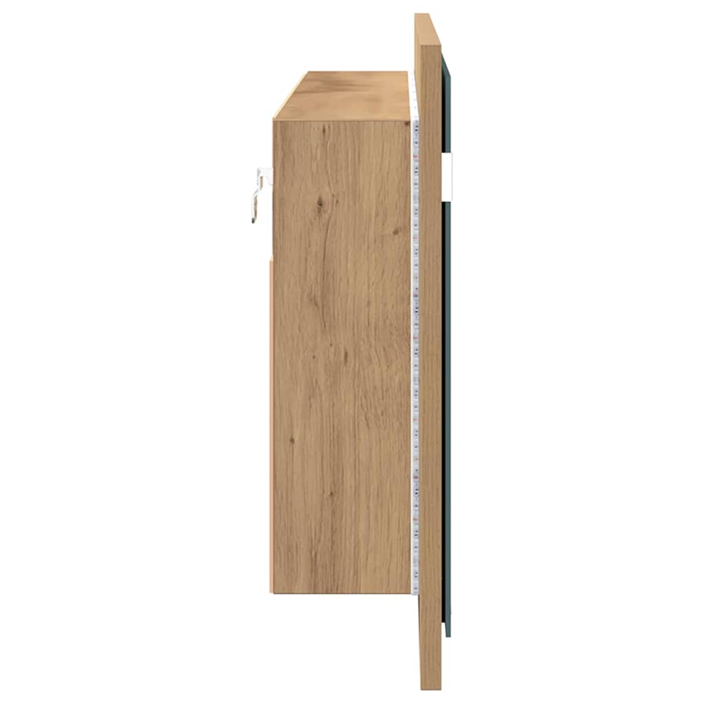 LED Mirror Cabinet Artisan Oak 100 x 12 x 45 cm Engineered Wood