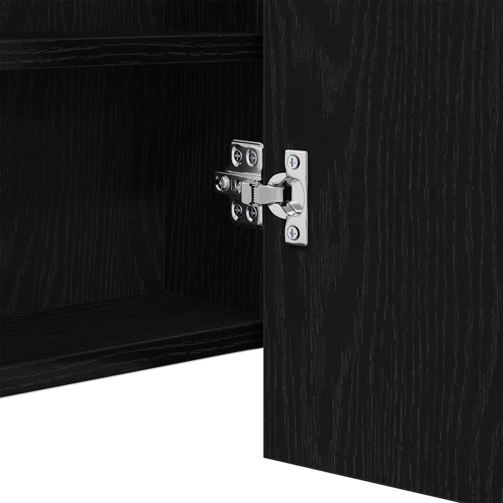 vidaXL LED Mirror Cabinet Black oak 100 x 12 x 45 cm Engineered Wood