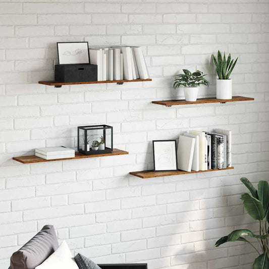 Bookshelf Board 3-Tier 4 pcs 80 x 20 x 1.5 cm Engineered Wood