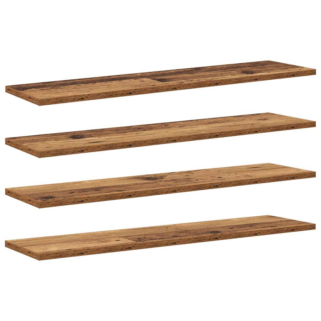 Bookshelf Board 3-Tier 4 pcs 80 x 20 x 1.5 cm Engineered Wood