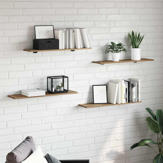 Bookshelf Board 3-Tier 4 pcs 80 x 20 x 1.5 cm Engineered Wood