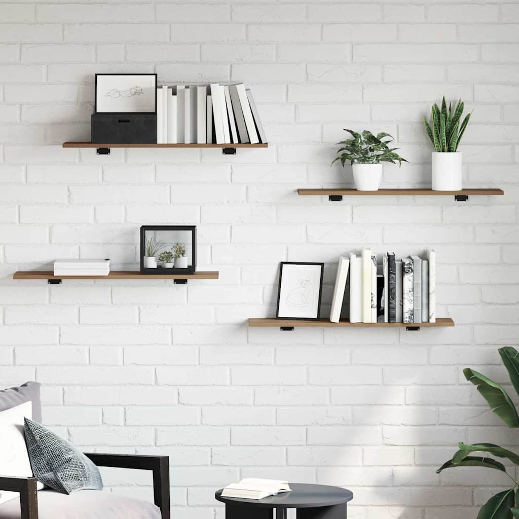 Bookshelf Board 3-Tier 4 pcs 80 x 20 x 1.5 cm Engineered Wood
