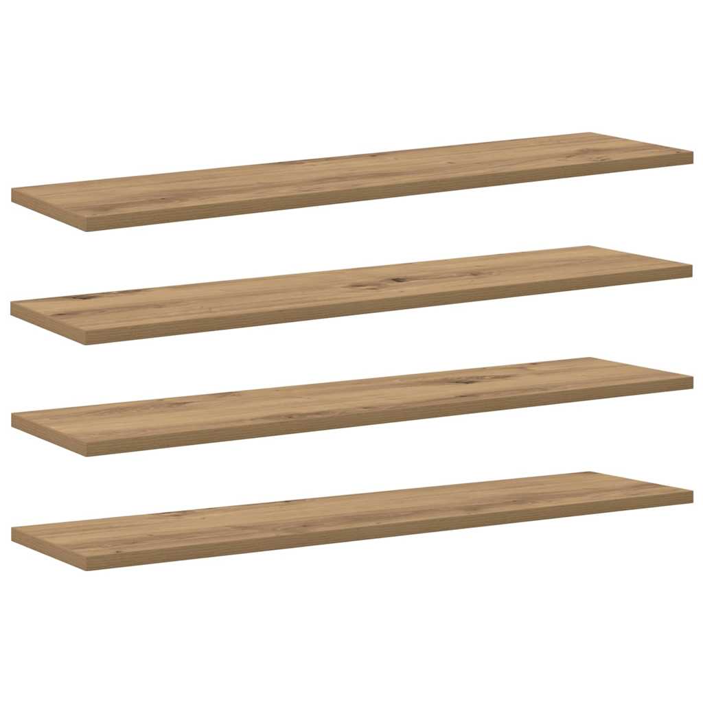 Bookshelf Board 3-Tier 4 pcs 80 x 20 x 1.5 cm Engineered Wood