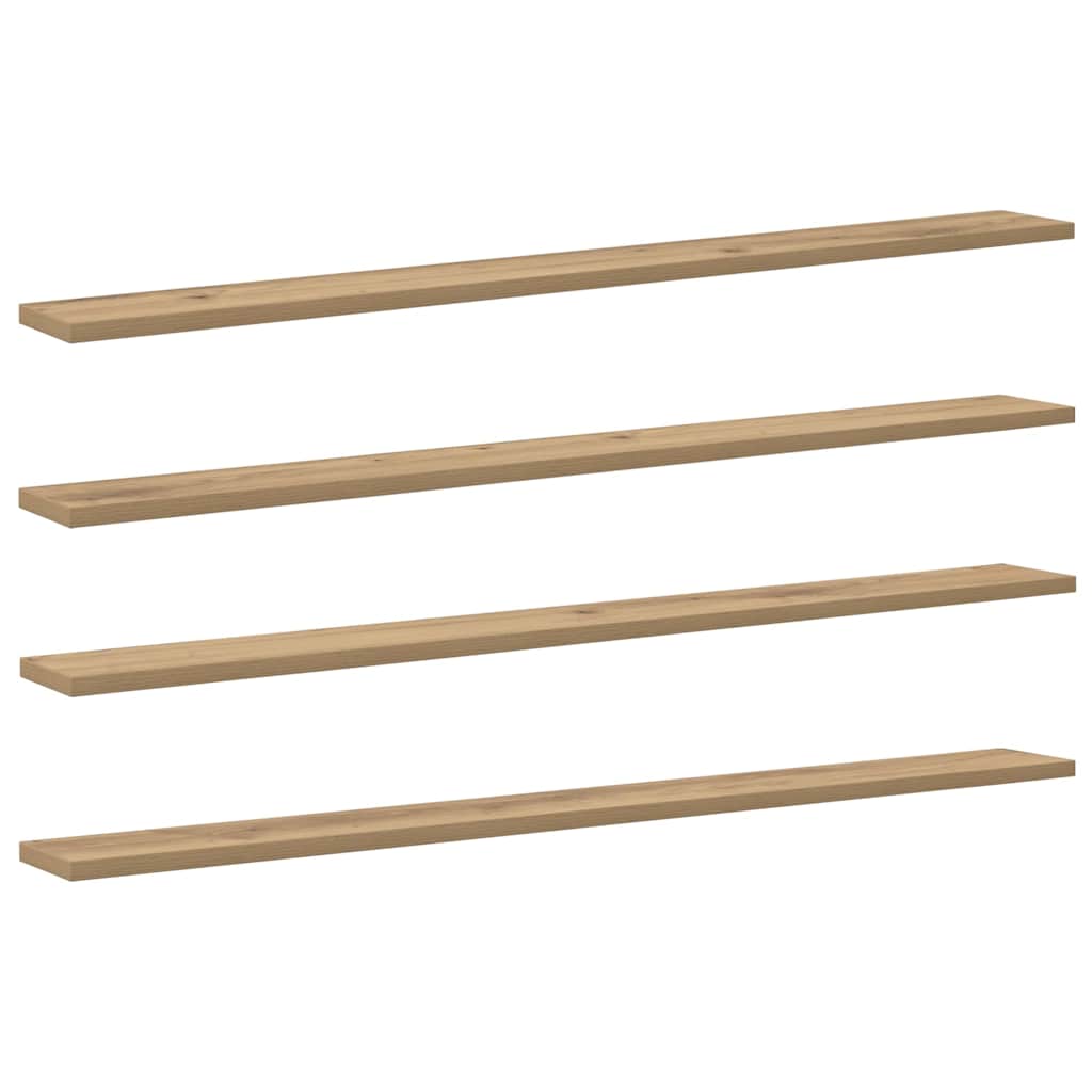 Bookshelf Board 3-Tier 4 pcs 100 x 10 x 1.5 cm Engineered Wood