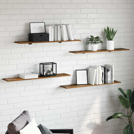 Bookshelf Board 3-Tier 4 pcs 100 x 20 x 1.5 cm Engineered Wood