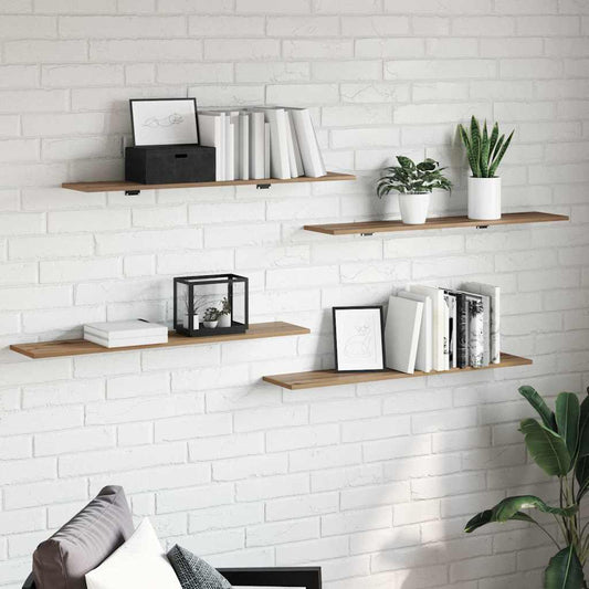 Bookshelf Board 3-Tier 4 pcs 100 x 20 x 1.5 cm Engineered Wood